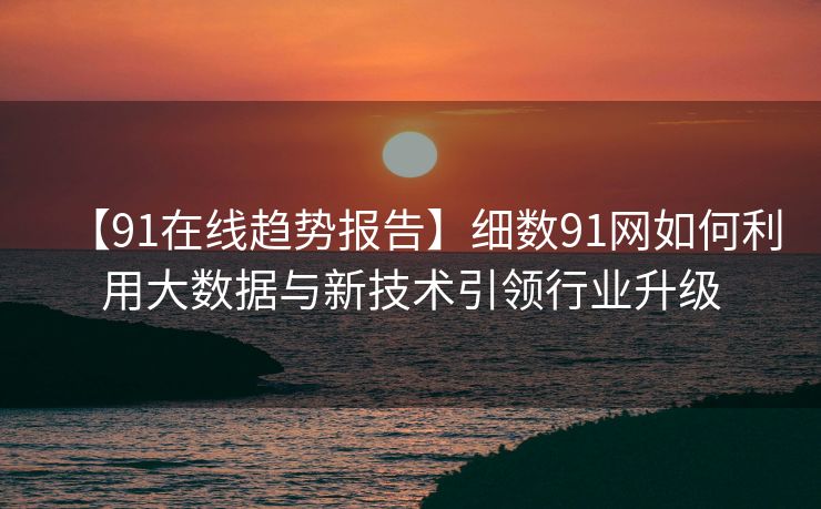 【91在线趋势报告】细数91网如何利用大数据与新技术引领行业升级