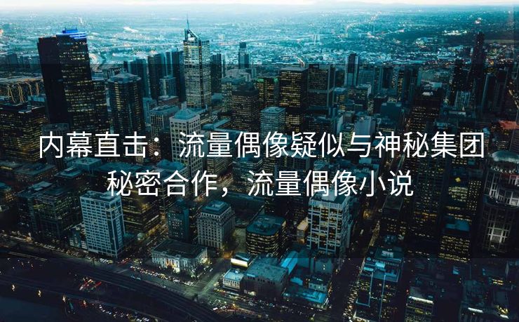 内幕直击：流量偶像疑似与神秘集团秘密合作，流量偶像小说